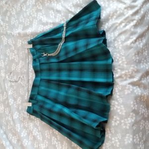 Cyan Skirt with chain